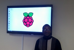 Mkhulu Elliot and 46" TV driven by Pi