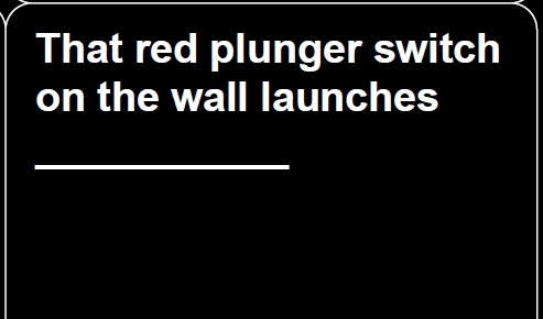 That red plunger switch on the wall launches??